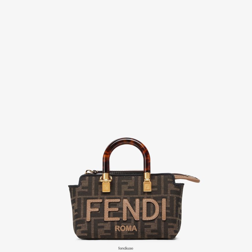 حقيبة بوسطن صغيرة من القماش بني Fendi نحيف مُكَمِّلات TNL80L654