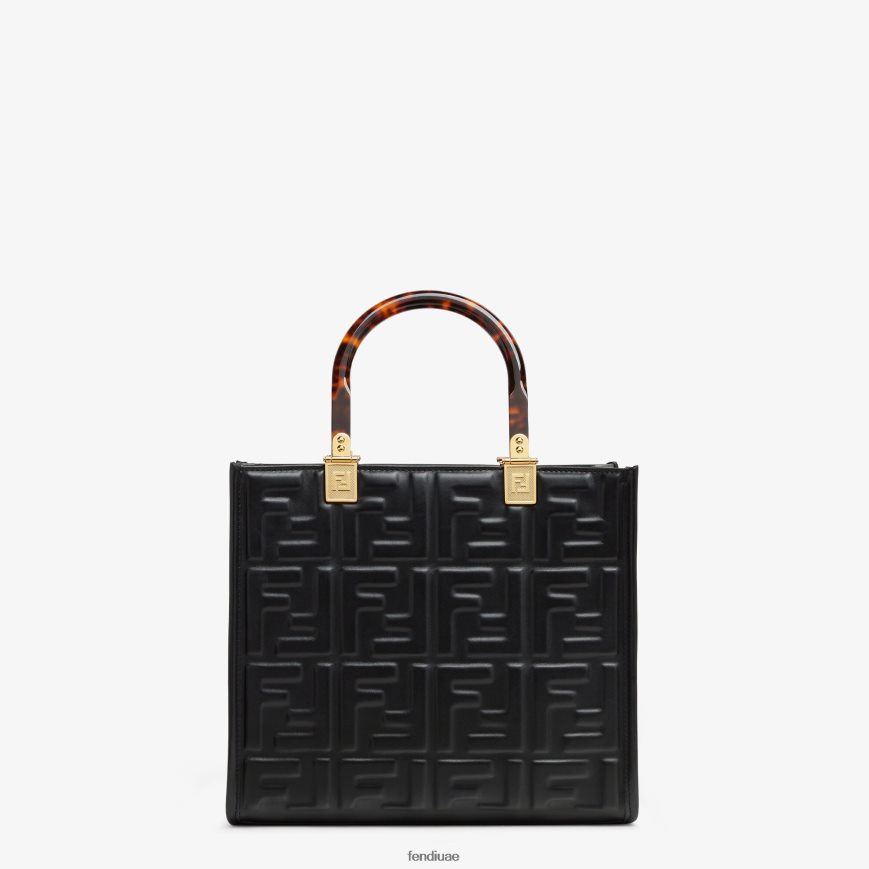 متسوق جلدي صغير بأشعة الشمس أسود Fendi نحيف مُكَمِّلات TNL80L704