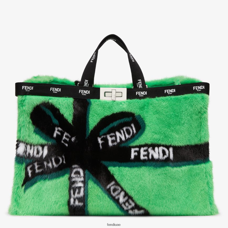متسوق المنك مع ترصيع الشريط أخضر Fendi نحيف مُكَمِّلات TNL80L760