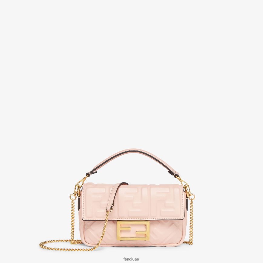 حقيبة باجيت صغيرة من جلد نابا لون القرنفل Fendi نحيف مُكَمِّلات TNL80L814