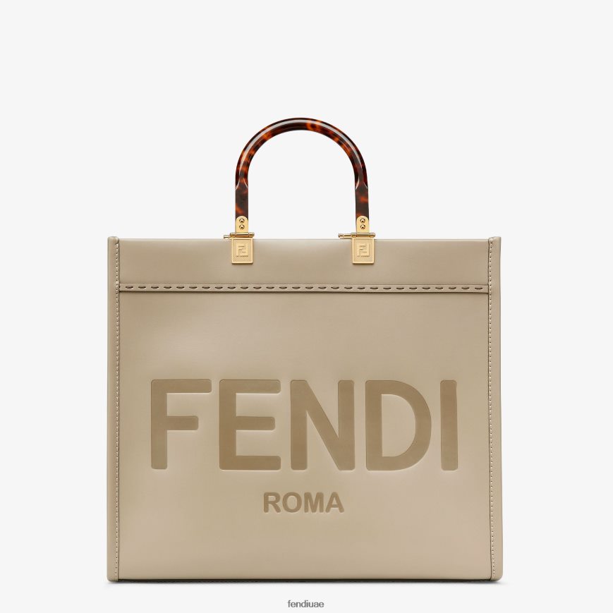 حمامة جلدية المتسوق اللون البيج Fendi نحيف مُكَمِّلات TNL80L828