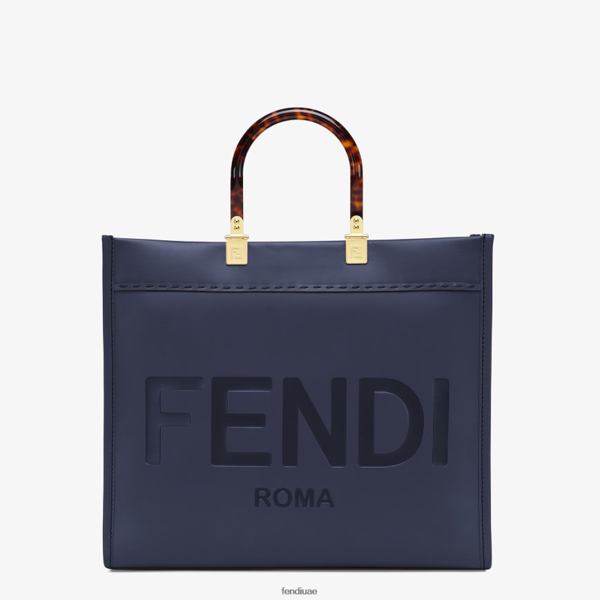 متسوق جلدي متوسط ​​الحجم من صن شاين أزرق Fendi نحيف مُكَمِّلات TNL80L869