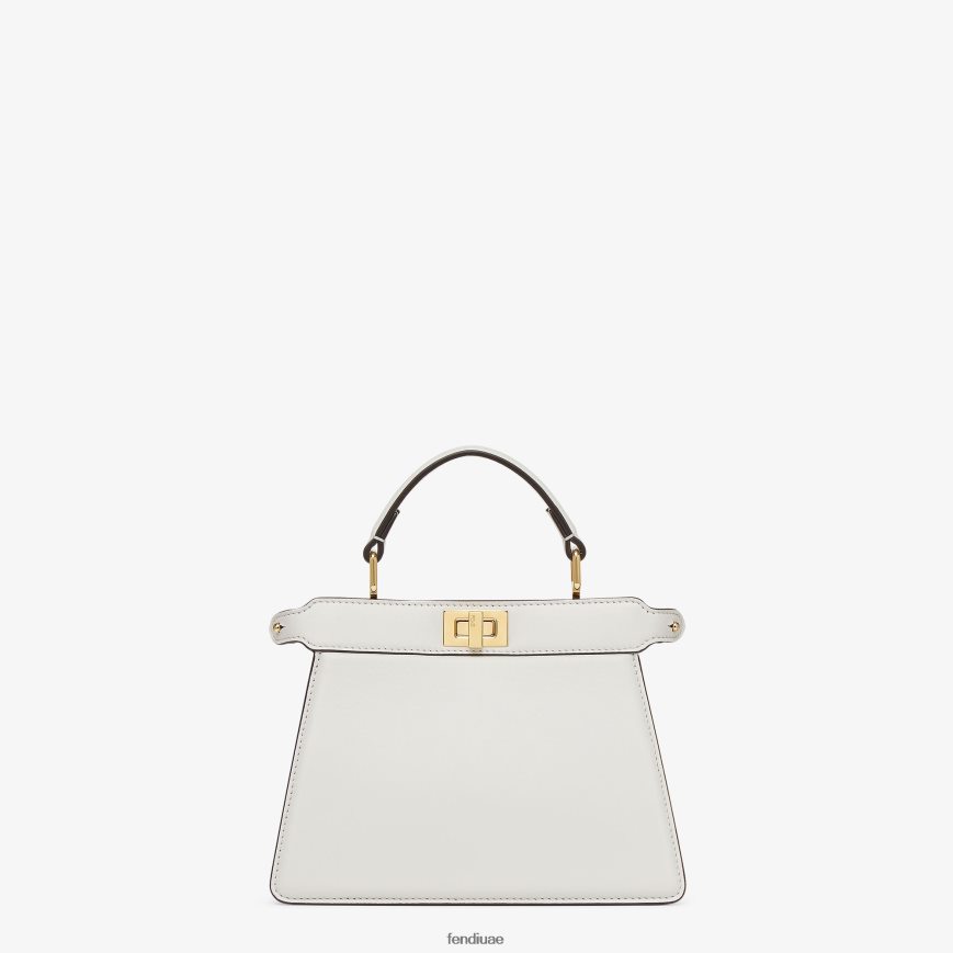 حقيبة مبطنة بجلد نابا أبيض Fendi نحيف مُكَمِّلات TNL80L910