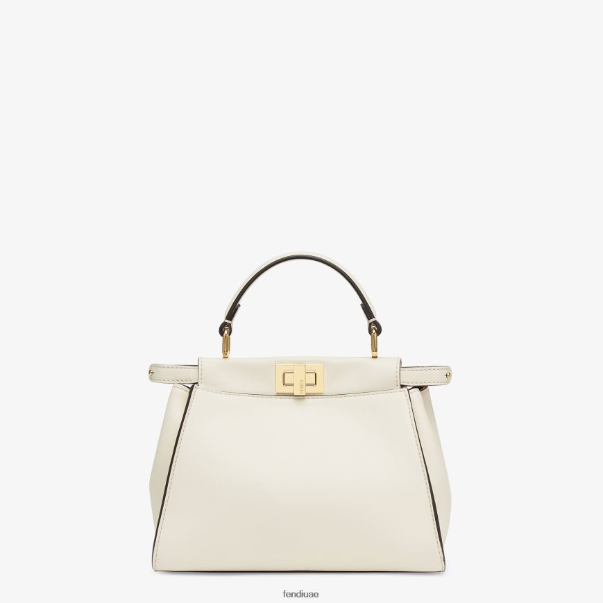 حقيبة جلدية صغيرة بيكابو أبيض Fendi نحيف مُكَمِّلات TNL80L916