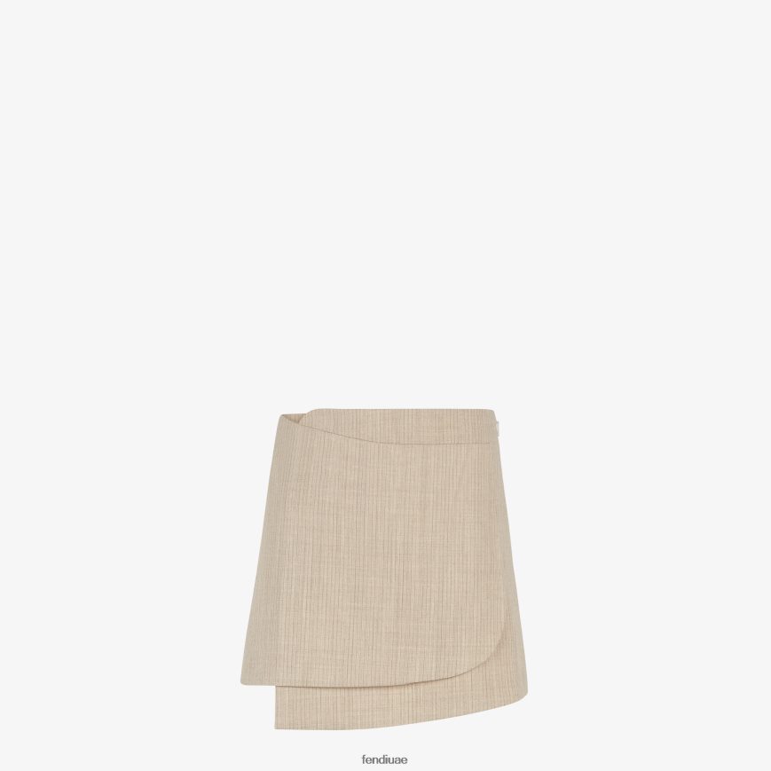 تنورة الفانيلا اللون البيج Fendi نحيف ثياب TNL80L951