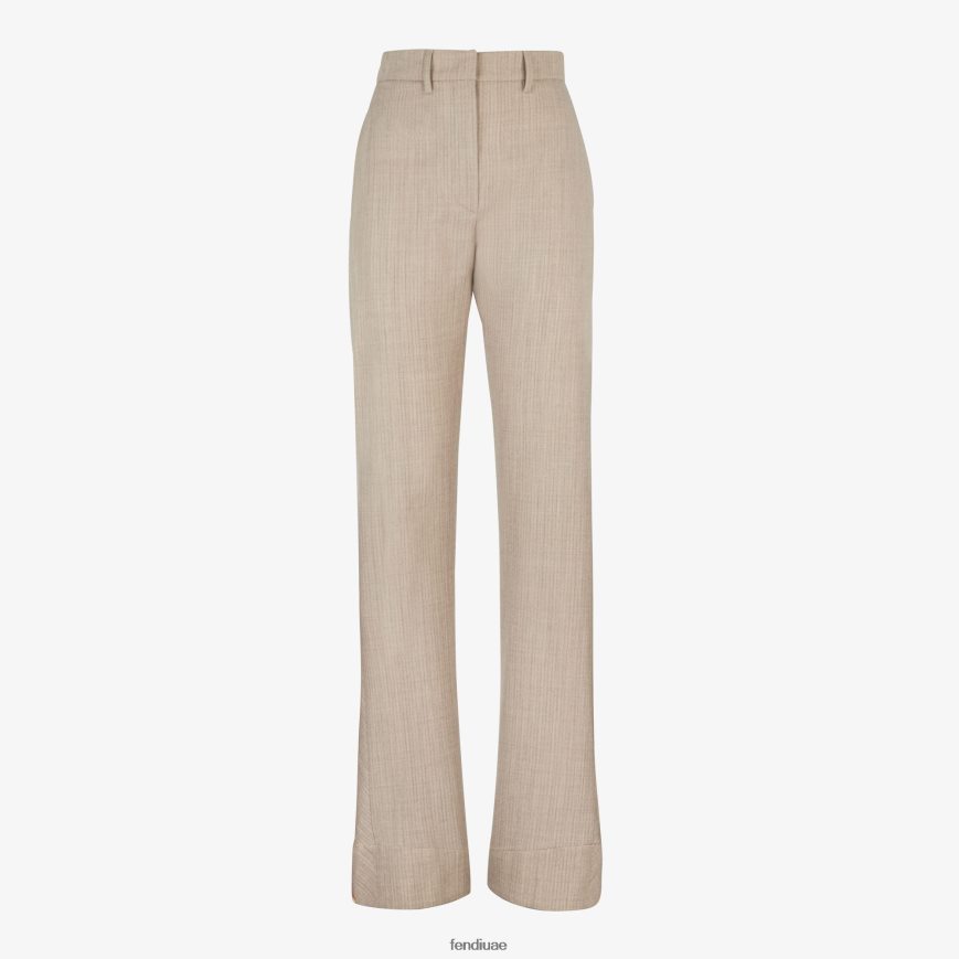 السراويل الفانيلا اللون البيج Fendi نحيف ثياب TNL80L952