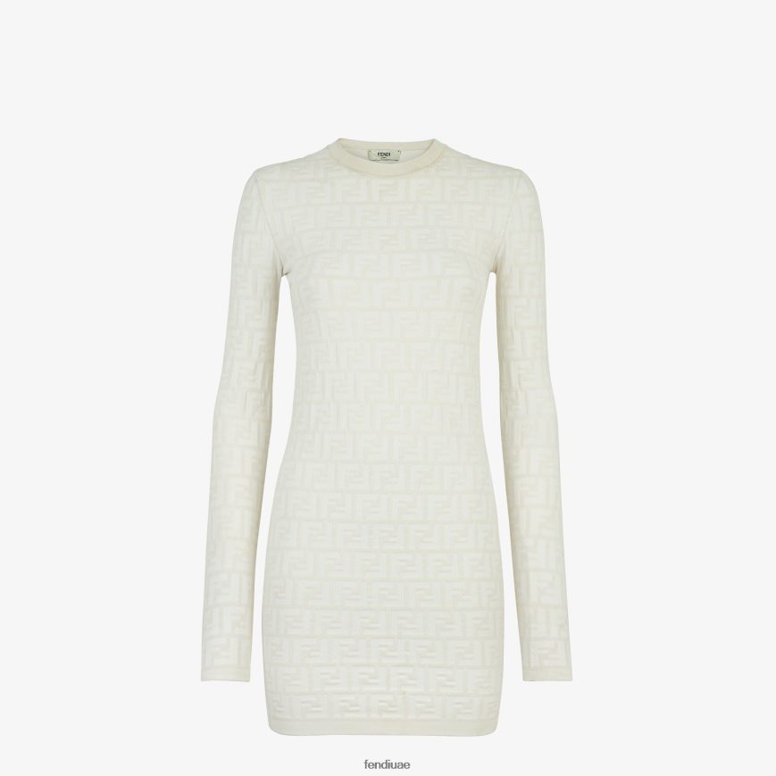 فستان فيسكوز أبيض Fendi نحيف ثياب TNL80L993