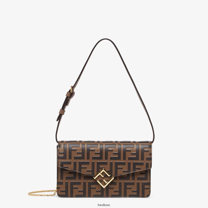 محفظة جلدية ff اللون البيج Fendi نحيف مُكَمِّلات TNL80L1413