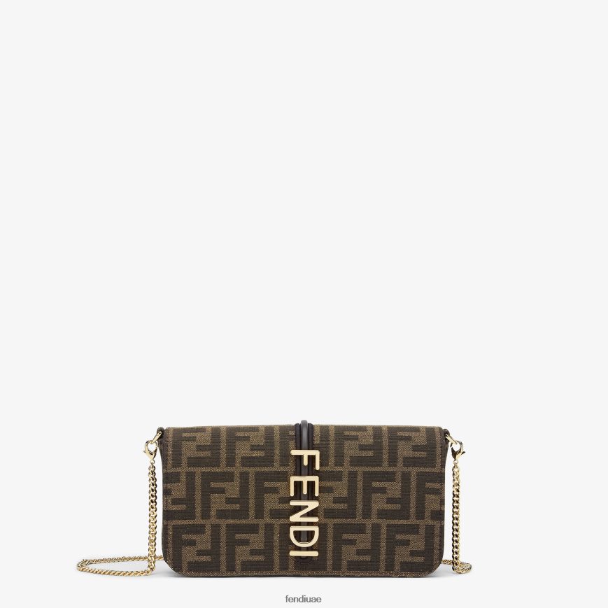 محفظة قماش ff بني Fendi نحيف مُكَمِّلات TNL80L1415