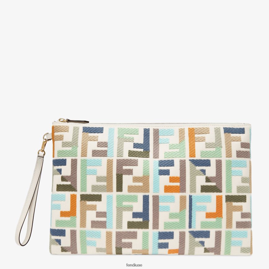 حقيبة قماش مع تطريز ff متعدد الألوان Fendi نحيف مُكَمِّلات TNL80L1519