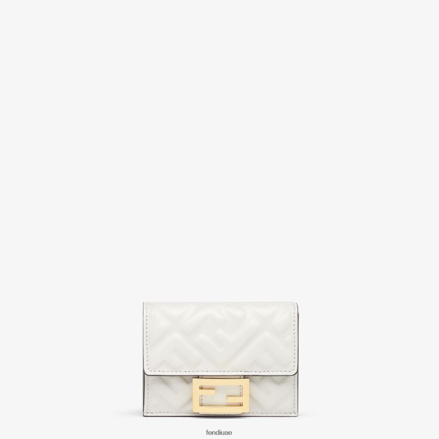 ff محفظة جلد نابا أبيض Fendi نحيف مُكَمِّلات TNL80L1524