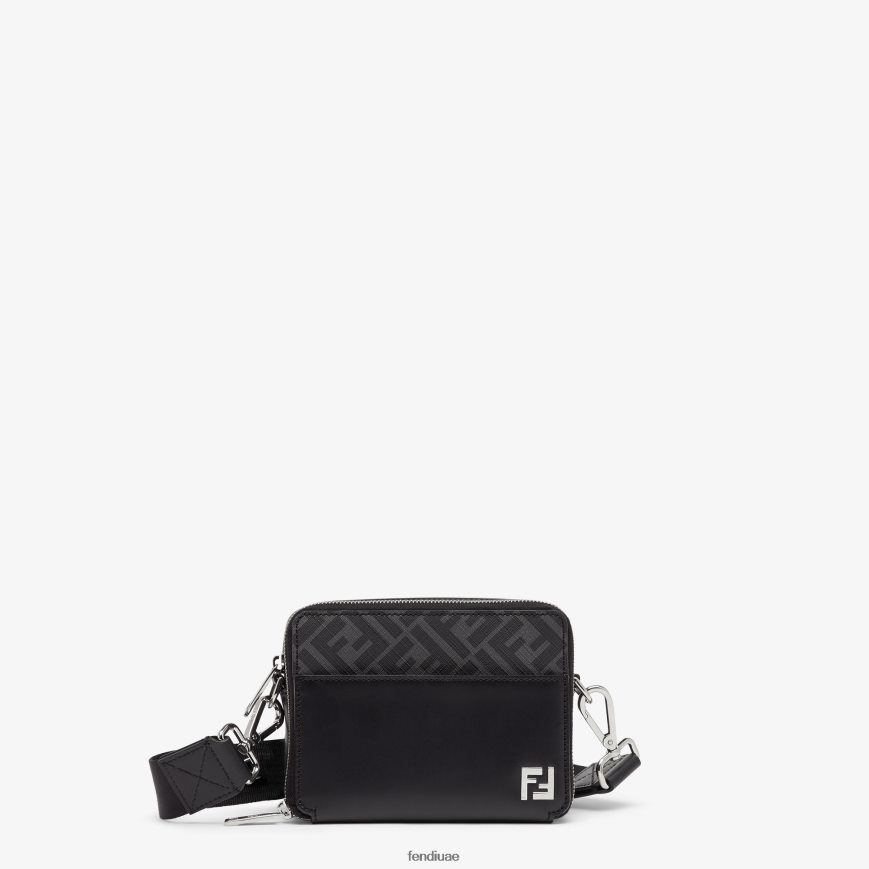حقيبة جلدية و ff أسود Fendi رجال مُكَمِّلات TNL80L1813