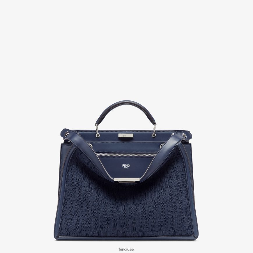 ff متماسكة وحقيبة جلدية أزرق Fendi رجال مُكَمِّلات TNL80L1831