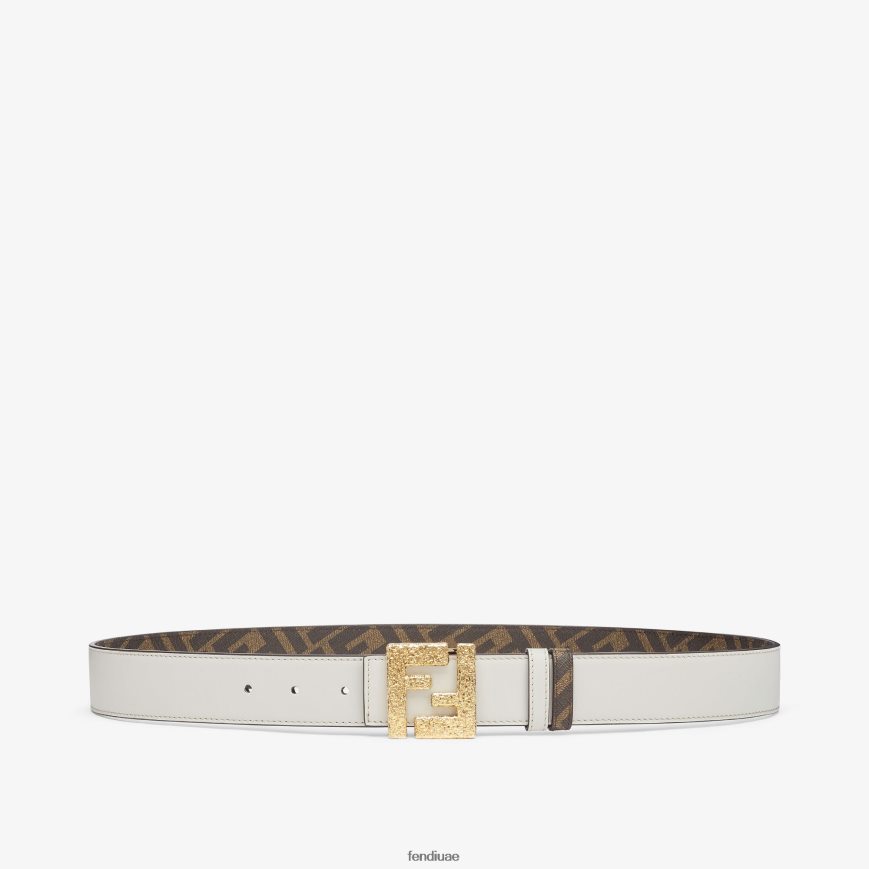 حزام جلدي ذو وجهين ff رمادي Fendi رجال مُكَمِّلات TNL80L2436