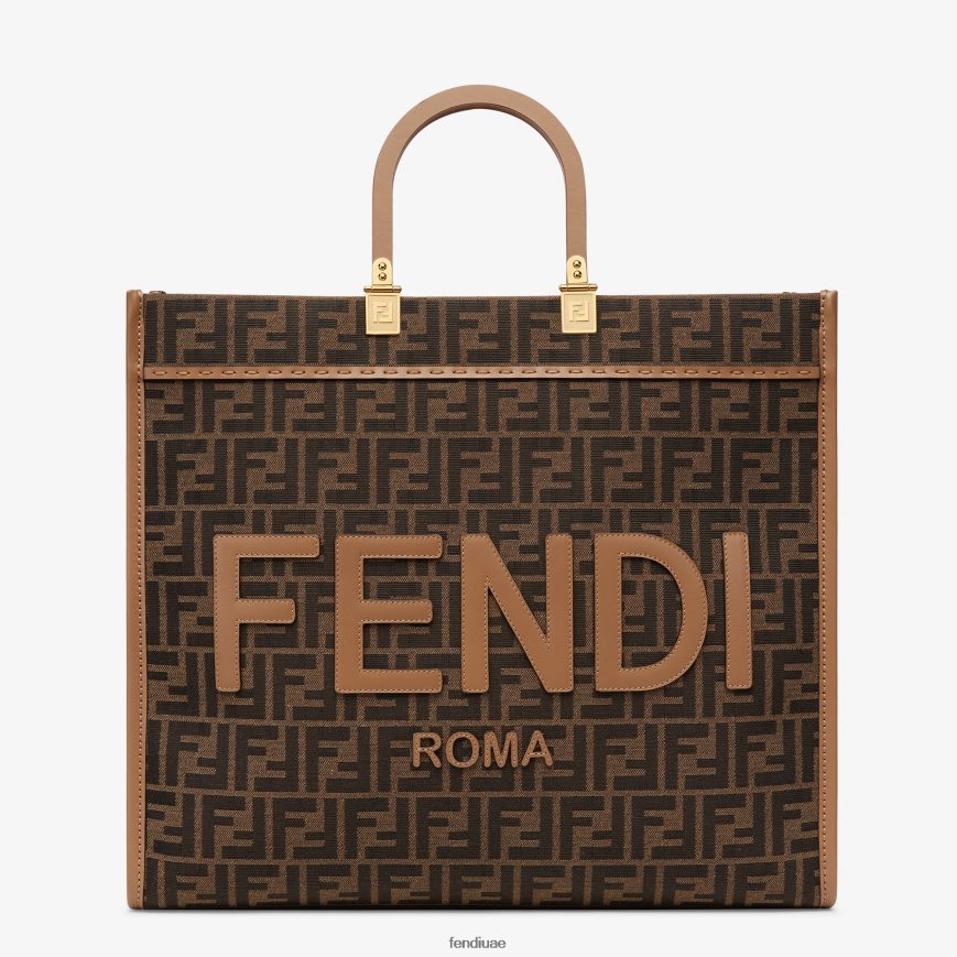 ff المتسوق نسيج الجاكار بني Fendi نحيف مُكَمِّلات TNL80L533
