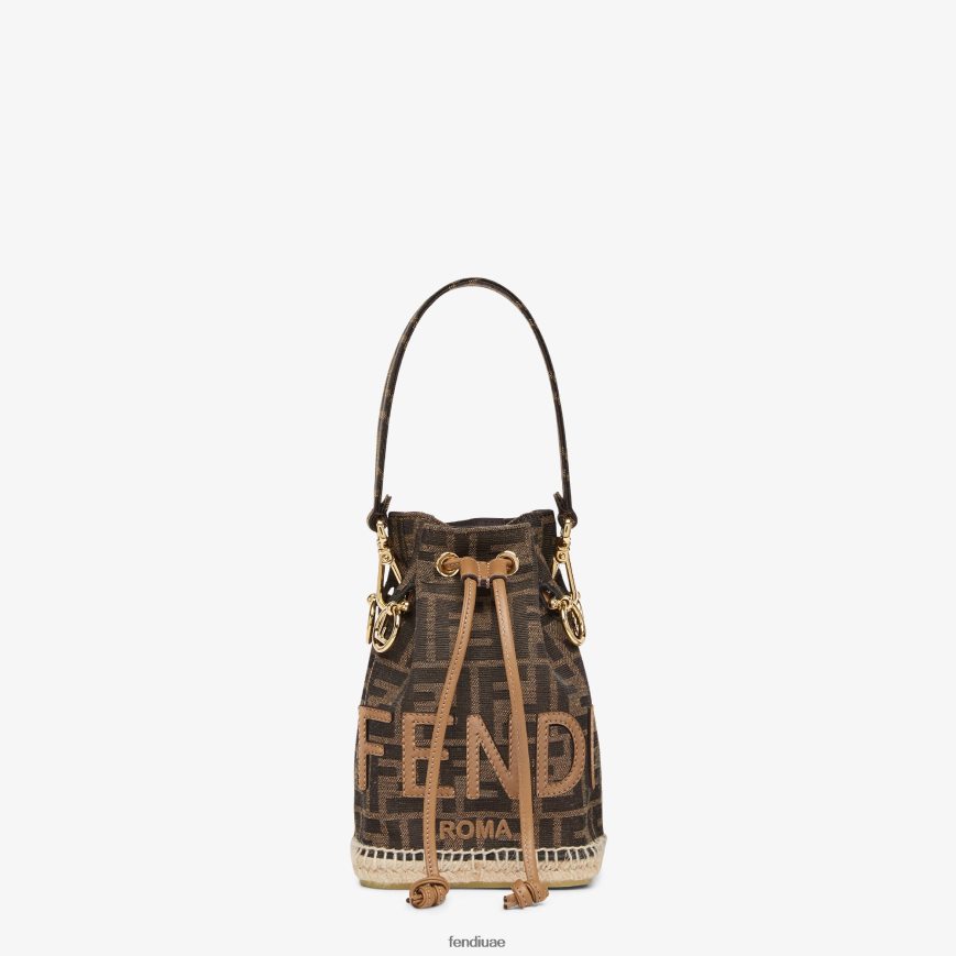 حقيبة قماش صغيرة ff بني Fendi نحيف مُكَمِّلات TNL80L639