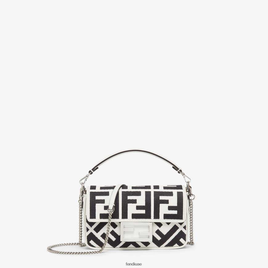 حقيبة قماش مع تطريز ff أبيض Fendi نحيف مُكَمِّلات TNL80L687