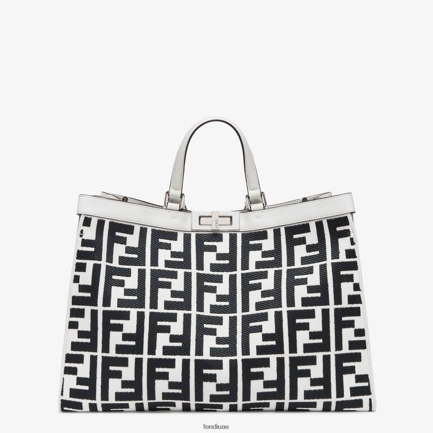 متسوق قماش مع تطريز ff أبيض Fendi نحيف مُكَمِّلات TNL80L688