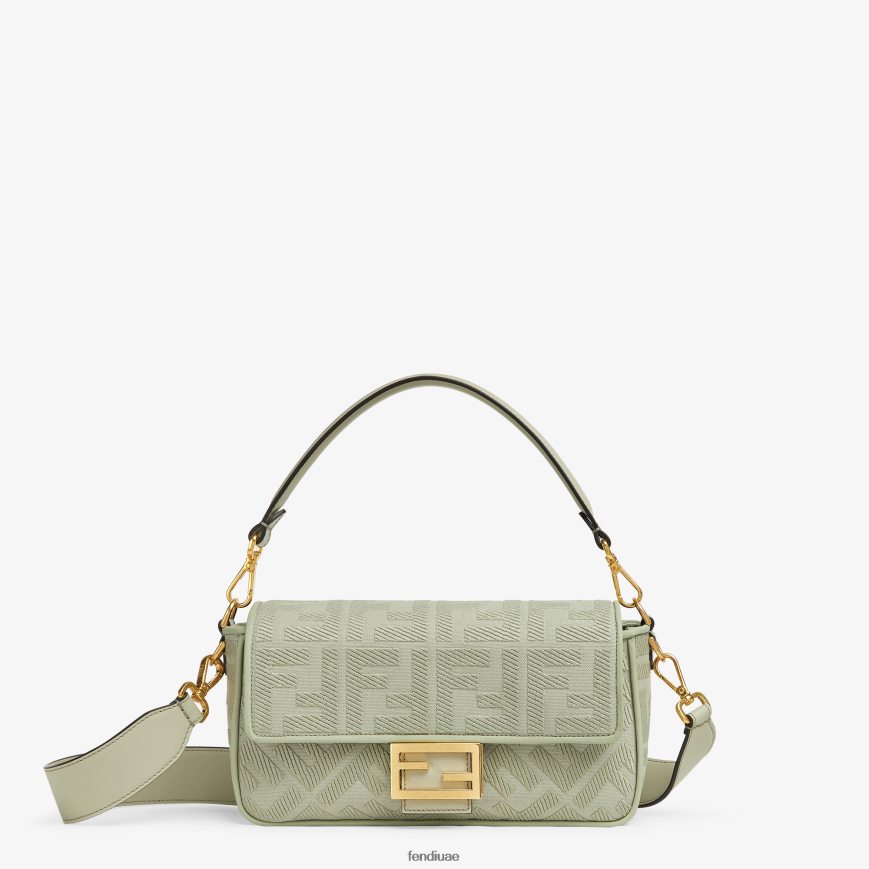 حقيبة قماش مع تطريز ff أخضر Fendi نحيف مُكَمِّلات TNL80L706